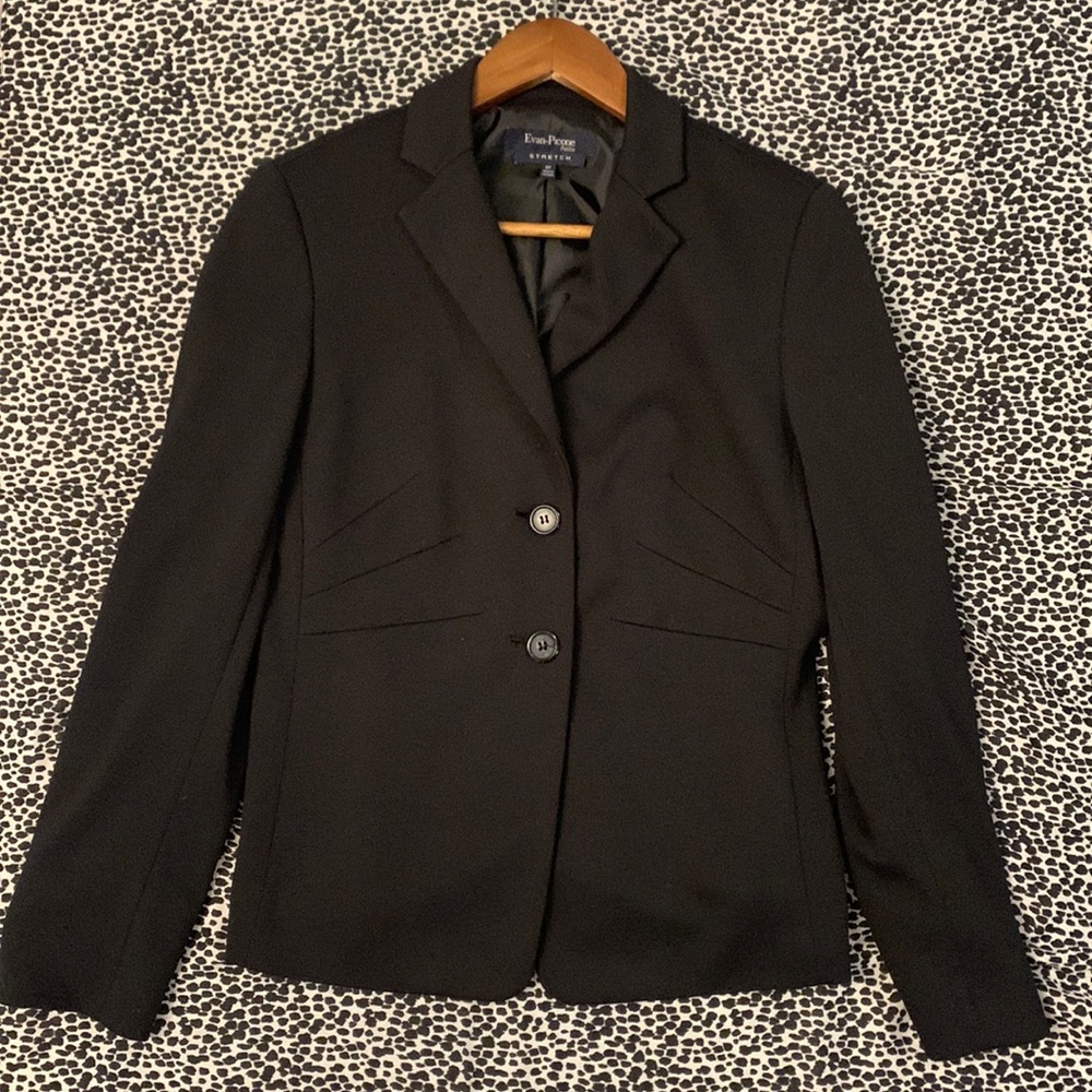 EVAN-PICONE PETITE BLACK BLAZER SIZE 8P